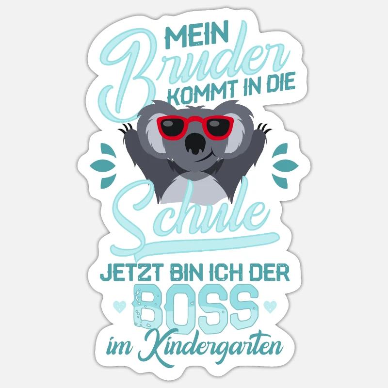Lustiger Kindergarten Spruch Geschenk Jungs Bruder - Sticker Größe S (10 x 10 cm) - Mattweiß