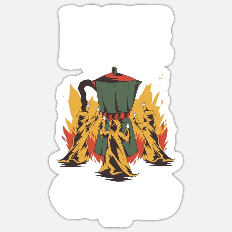 Kaffee - Sticker Größe S (10 x 10 cm) - Mattweiß