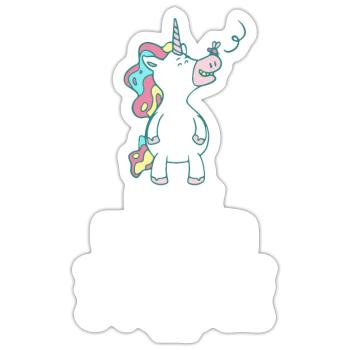 I Like Unicorns And Maybe 3 People - Sticker size S (10 x 10 cm) - white matte - Front