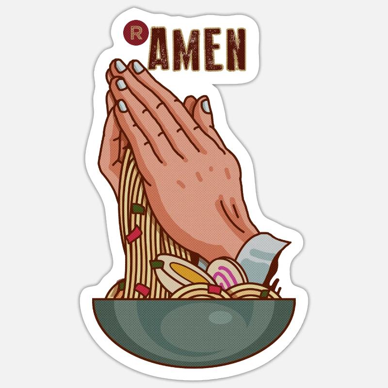 RAMEN - Sticker size S (10 x 10 cm) - white matte