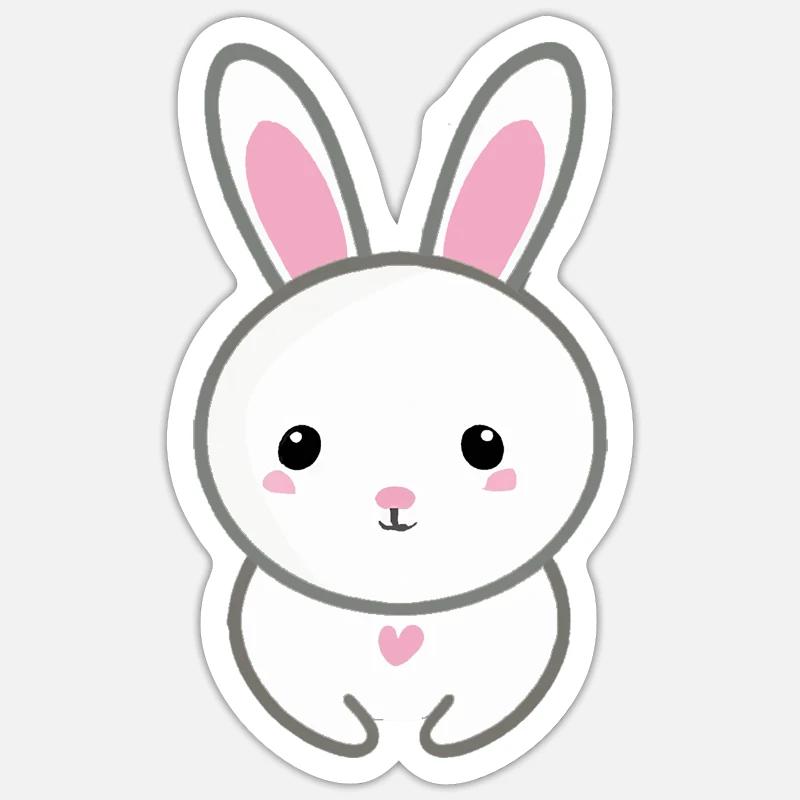 Cute Rabbit - Sticker size S (10 x 10 cm) - white matte