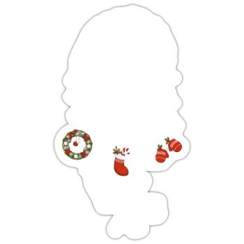 Fuchs Weihnachten Weihnachtstraumfänger - Sticker Größe S (10 x 10 cm) - Mattweiß - Vorne