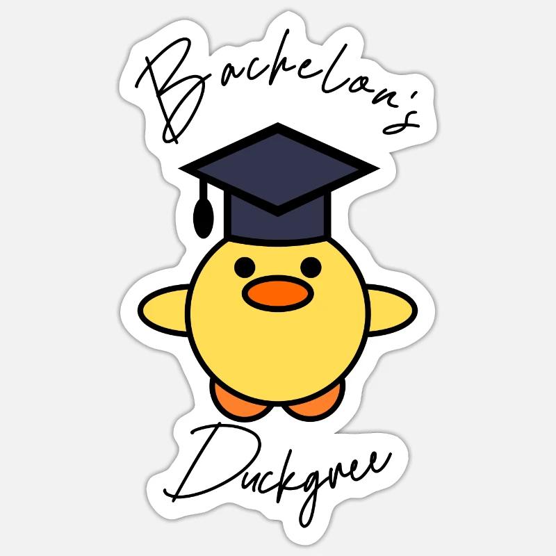 Baccalauréat Duckgree - Sticker taille S (10 x 10 cm) - blanc mat