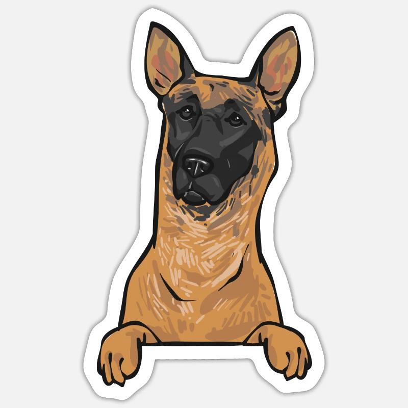 Malinois Belgian Shepherd Mechelaar Dog - Sticker size S (10 x 10 cm) - white matte