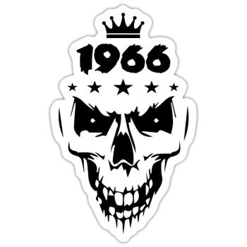 1966 Totenkopf - Sticker Größe S (10 x 10 cm) - Mattweiß - Vorne