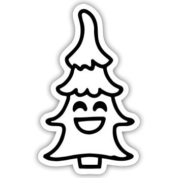 Christmas tree smile Christmas tree Christmas - Sticker size S (10 x 10 cm) - white matte - Front