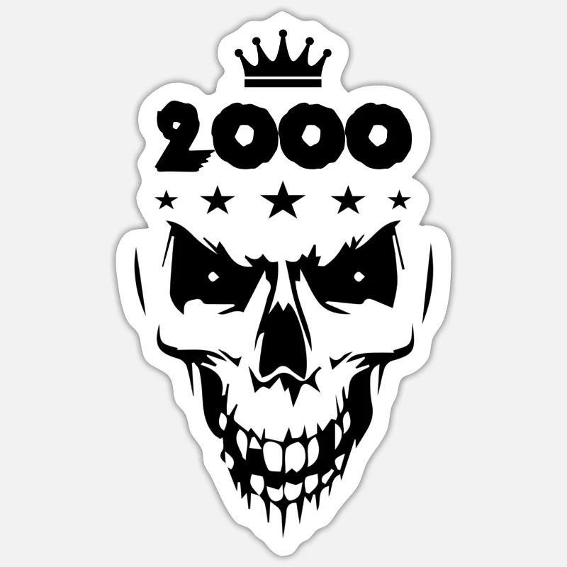 Crâne (2000) - Sticker taille S (10 x 10 cm) - blanc mat