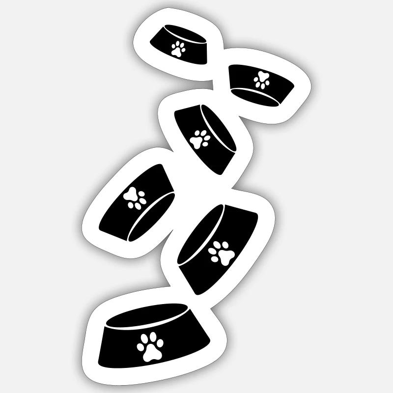 Chien Napf - Sticker taille S (10 x 10 cm) - blanc mat