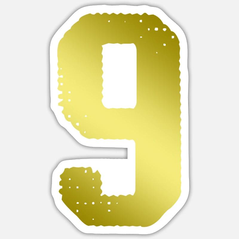 9 Maillot numéro - Sticker taille S (10 x 10 cm) - blanc mat