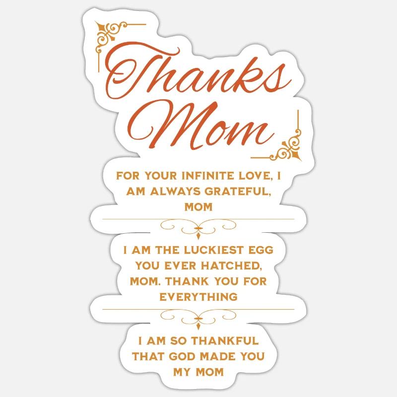 Danke Mama - Geschenk - Sticker Größe S (10 x 10 cm) - Mattweiß