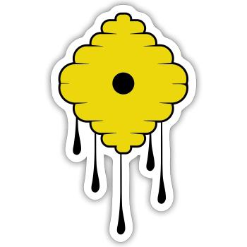 Miel sucré - Sticker taille S (10 x 10 cm) - blanc mat - Devant