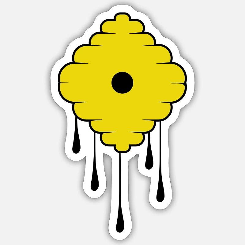 Miel sucré - Sticker taille S (10 x 10 cm) - blanc mat