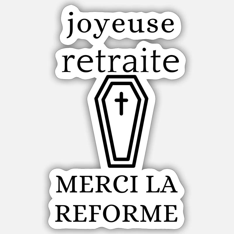 retraite REFORME - Sticker taille S (10 x 10 cm) - blanc mat