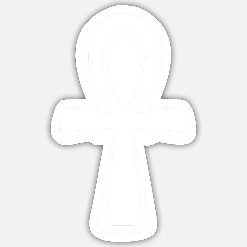 Ankh - Sticker taille S (10 x 10 cm) - blanc mat