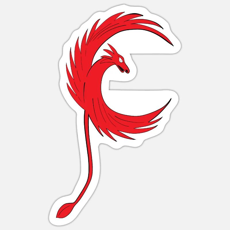 Drache - Sticker Größe S (10 x 10 cm) - Mattweiß