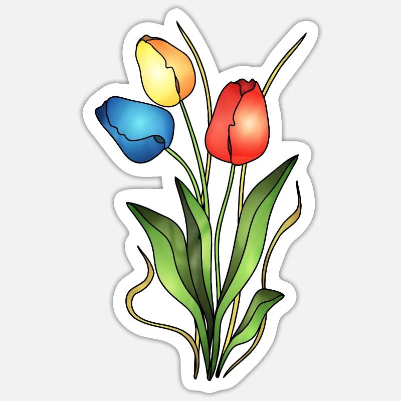Fleur - Sticker taille S (10 x 10 cm) - blanc mat