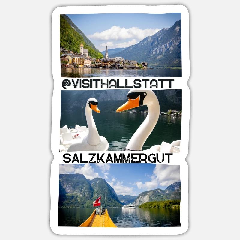 visithallstatt - Sticker Größe S (10 x 10 cm) - Mattweiß