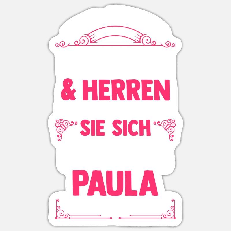 Name Paula - Sticker Größe S (10 x 10 cm) - Mattweiß