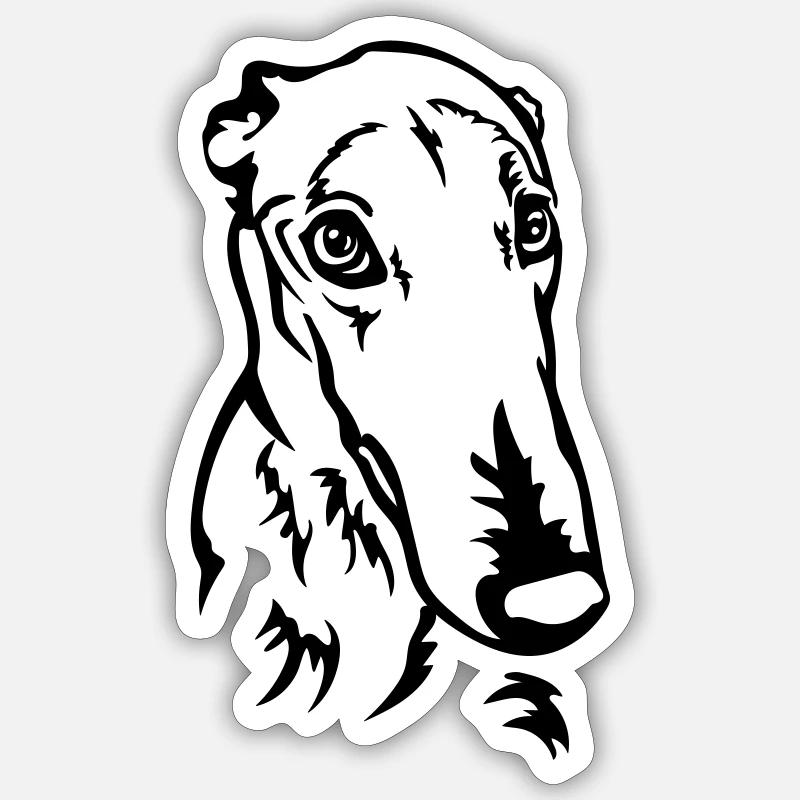 Greyhound Head Sticker size S (10 x 10 cm)