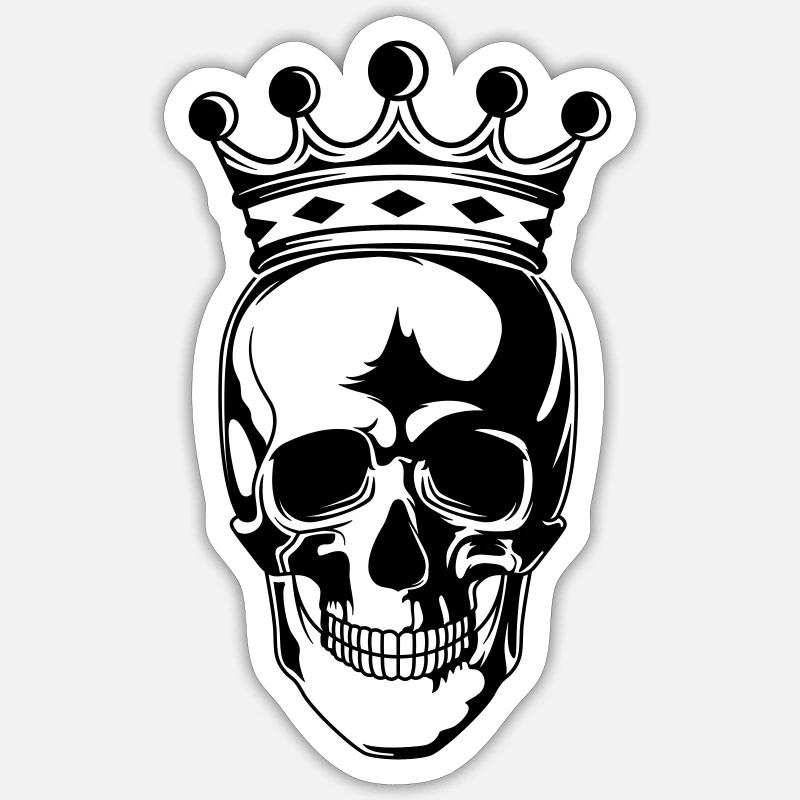 Skull King - Sticker Größe S (10 x 10 cm) - Mattweiß