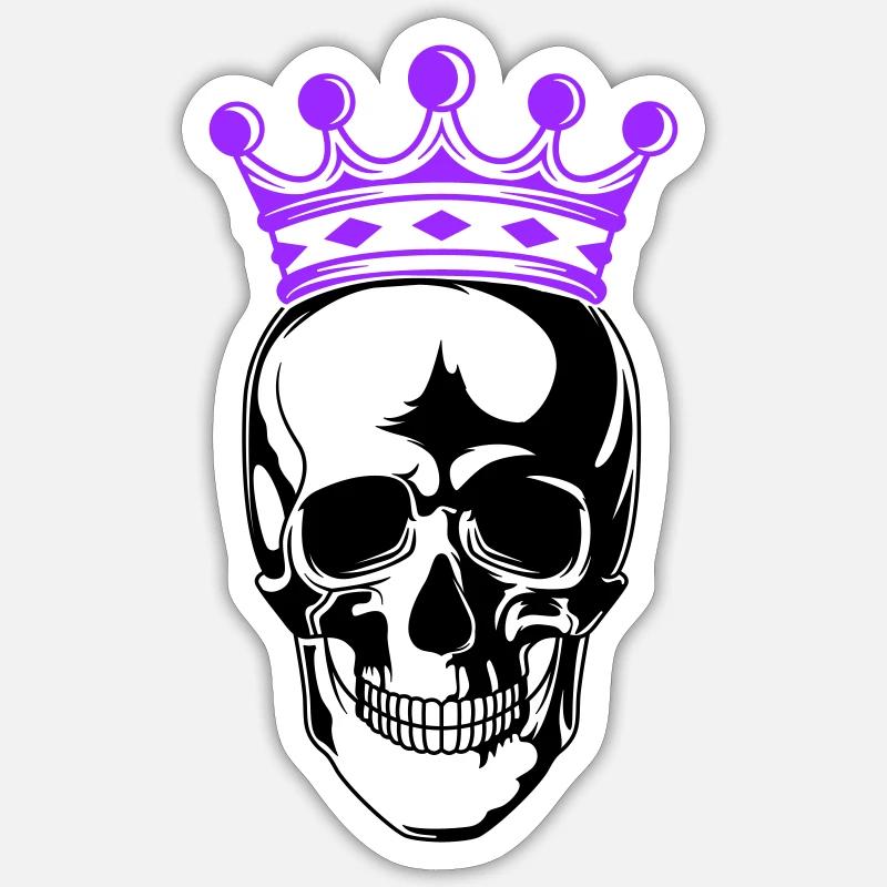 Skull King - Sticker Größe S (10 x 10 cm) - Mattweiß