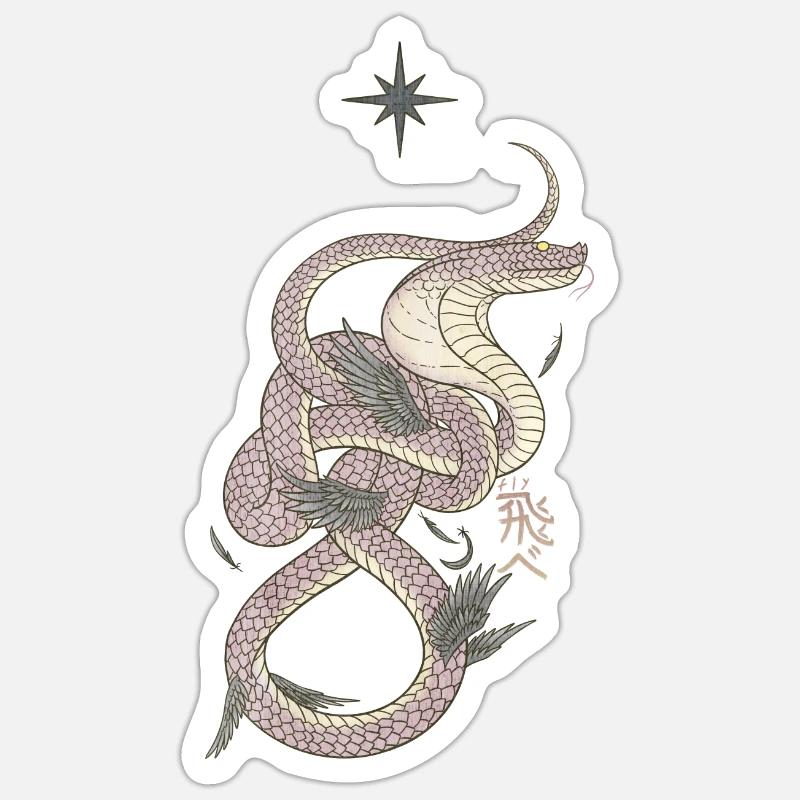 FLY II - Sticker size S (10 x 10 cm) - white matte