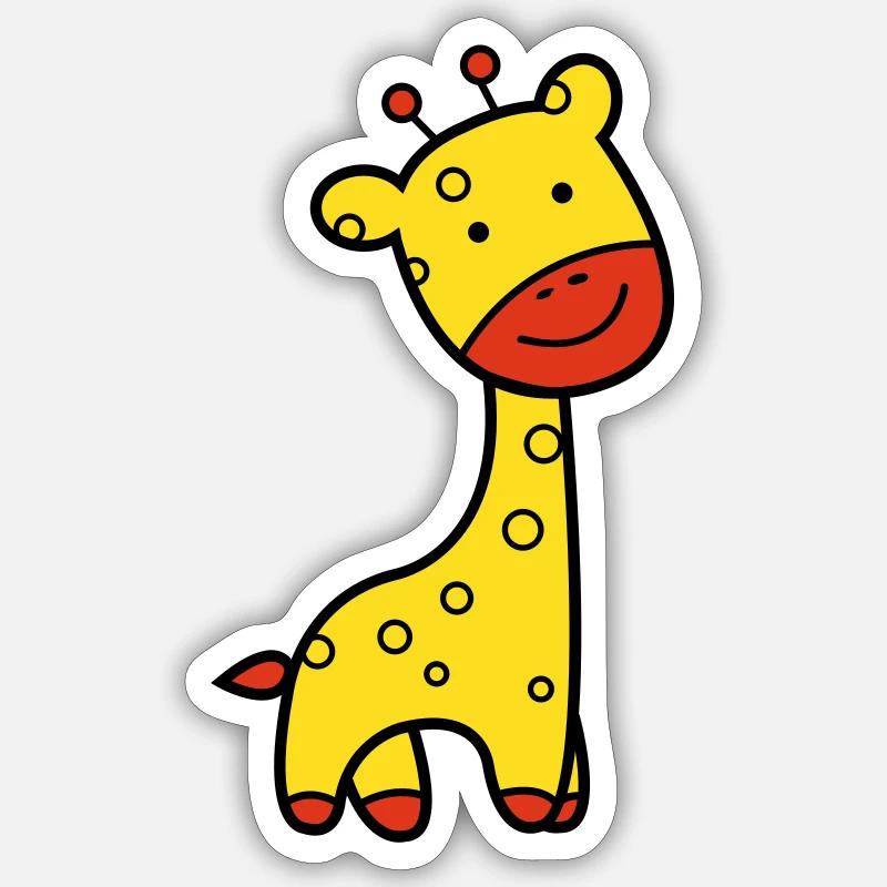 girafe - Sticker taille S (10 x 10 cm) - blanc mat