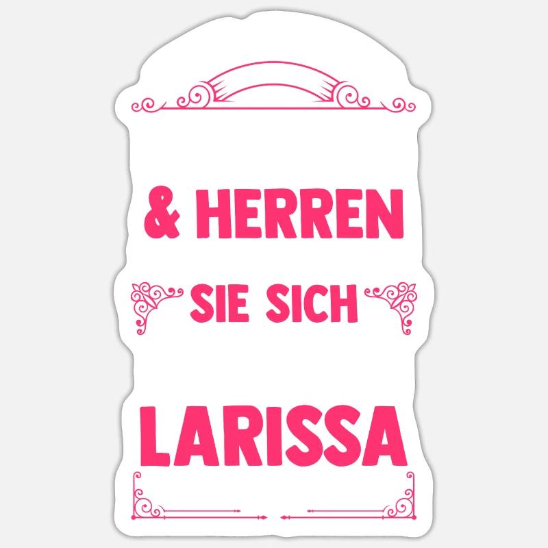 Larissa - Sticker Größe S (10 x 10 cm) - Mattweiß