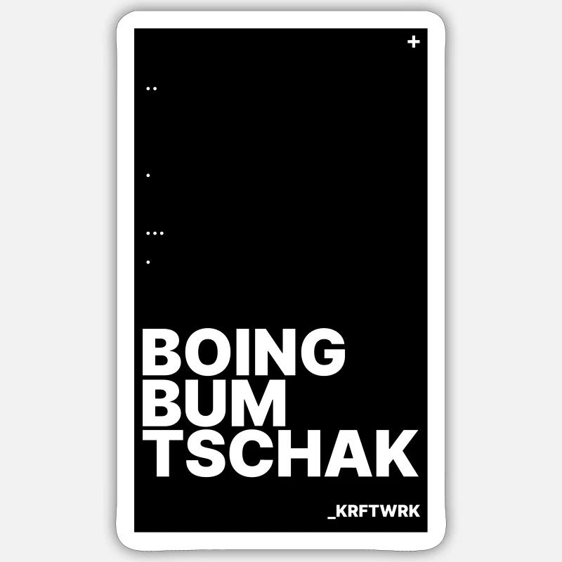 Boing Bum Chak ! - Sticker taille S (10 x 10 cm) - blanc mat