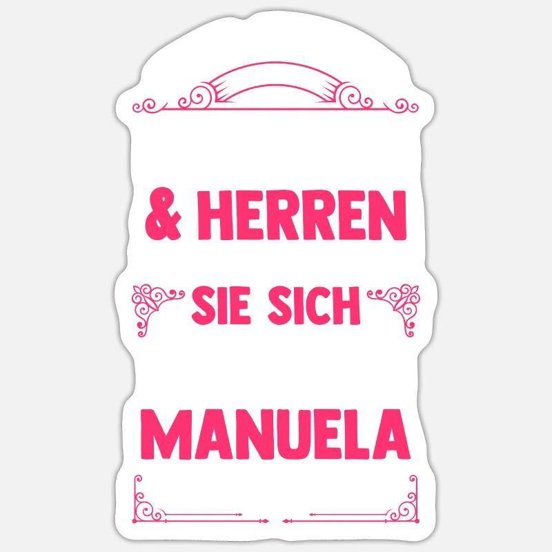 Manuela - Sticker Größe S (10 x 10 cm) - Mattweiß