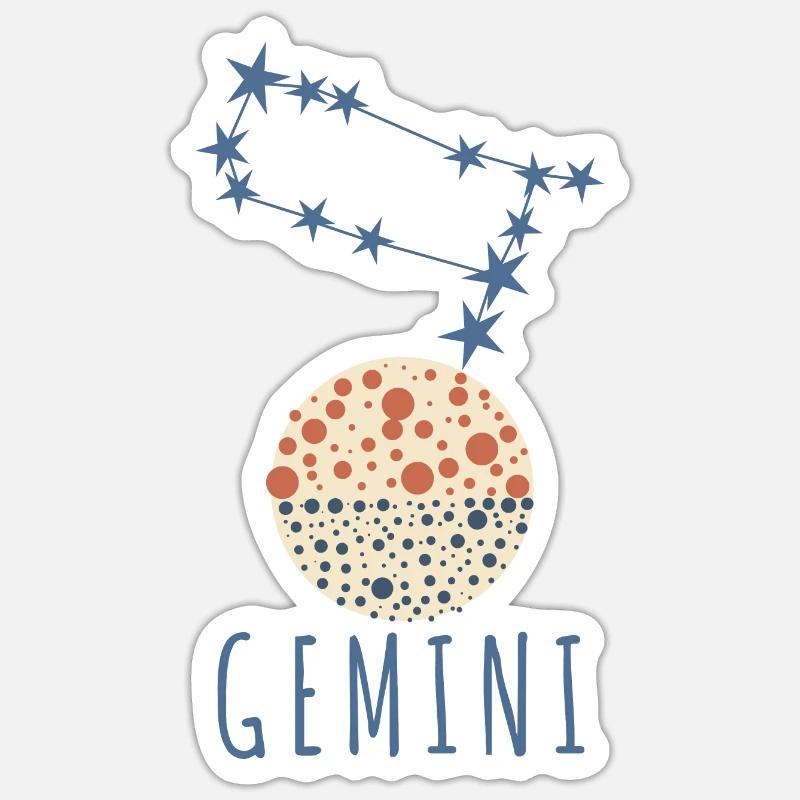 La constellation des Gémeaux - Sticker taille S (10 x 10 cm) - blanc mat