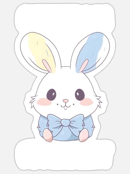 Ostershirt Osterhase Geschenk - Sticker Größe S (10 x 10 cm) - Mattweiß