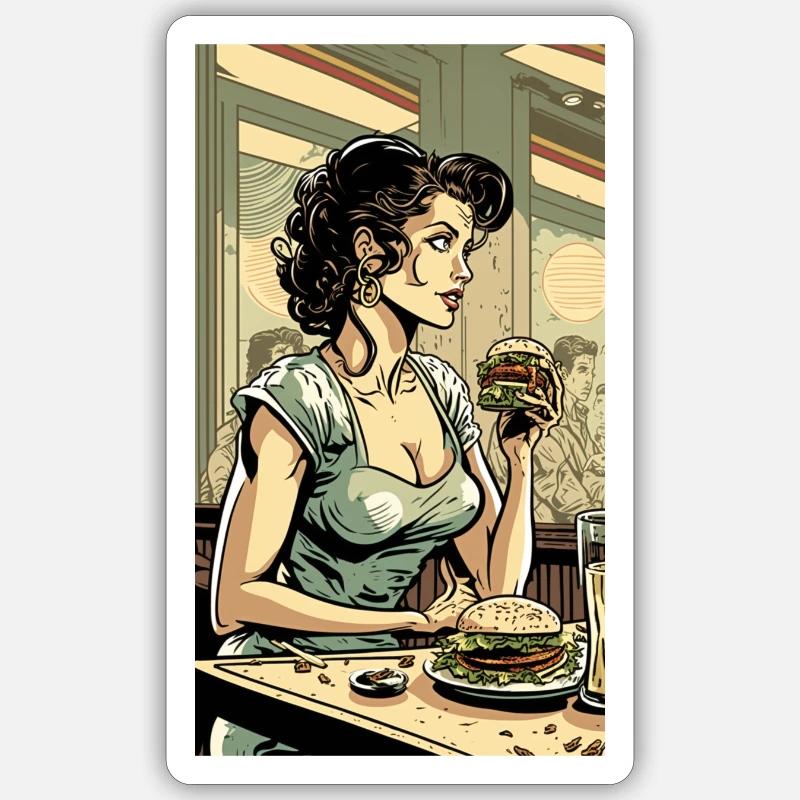 Burger Time - Sticker size S (10 x 10 cm) - white matte
