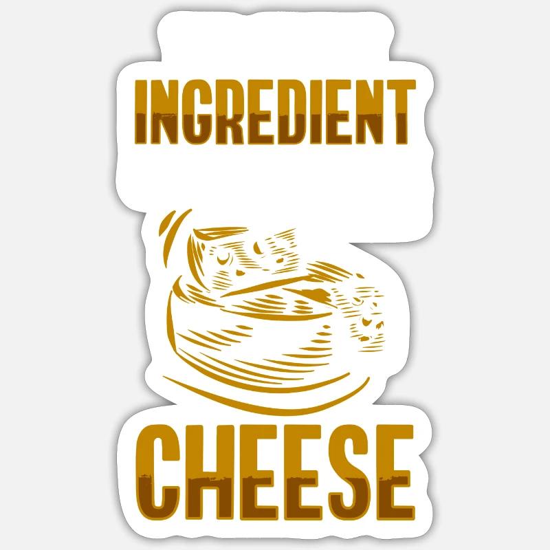 Käse Lecker Lebensmittel - Sticker Größe S (10 x 10 cm) - Mattweiß