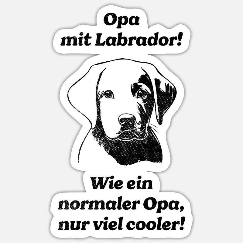 Opa mit Labrador Sticker Größe S (10 x 10 cm)