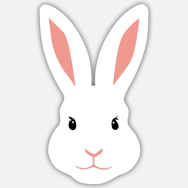 Lapine blanche - Sticker taille S (10 x 10 cm) - blanc mat
