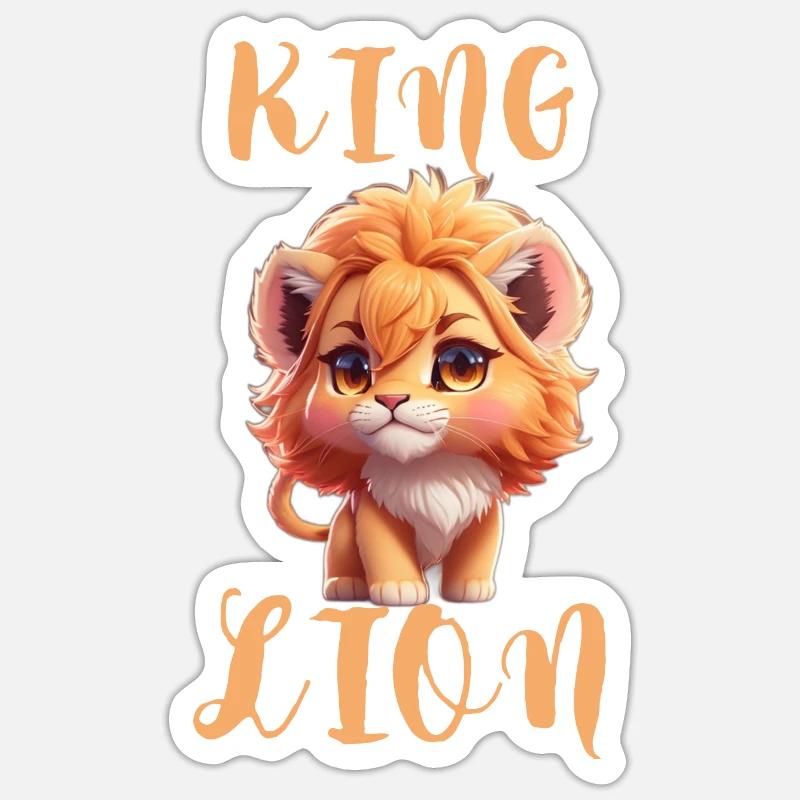 Piccolo leone - Sticker formato S (10 x 10 cm) - bianco opaco