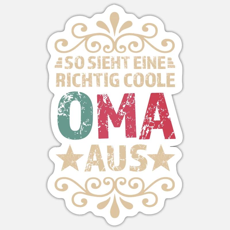 Oma Familie Großmutter Geschenk - Sticker Größe S (10 x 10 cm) - Mattweiß