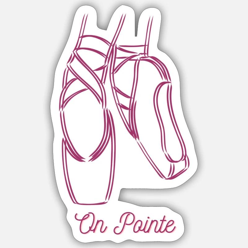 On Pointe - Maroon Sticker size S (10 x 10 cm)