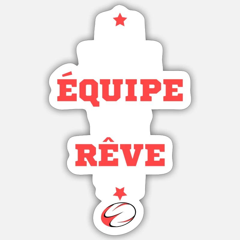 une equipe un rêve - Sticker taille S (10 x 10 cm) - blanc mat