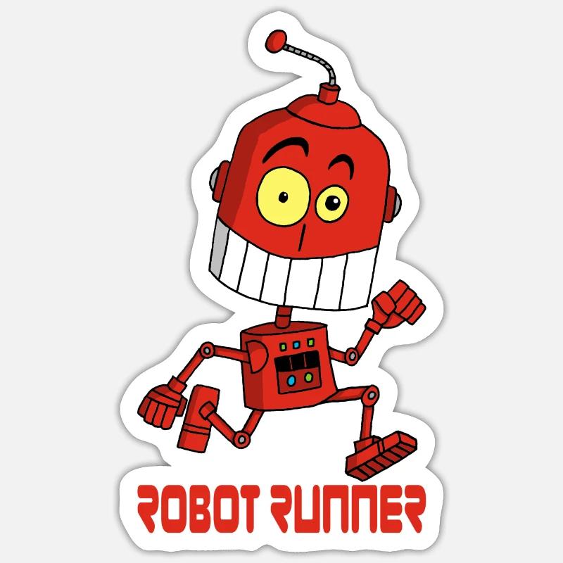 Robot Runner - Sticker size S (10 x 10 cm) - white matte