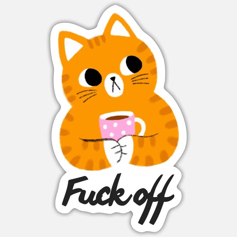 Annoyed cat - Sticker size S (10 x 10 cm) - white matte