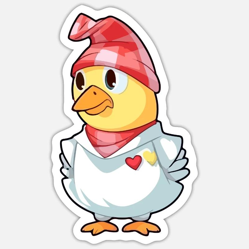 Bibi le poussin - Sticker taille S (10 x 10 cm) - blanc mat