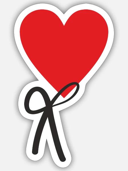 Colette kleines rotes Herz - Sticker Größe S (10 x 10 cm) - Mattweiß