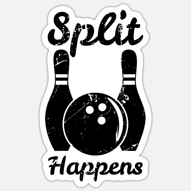 Jeu de mots de bowling Sticker taille S (10 x 10 cm)