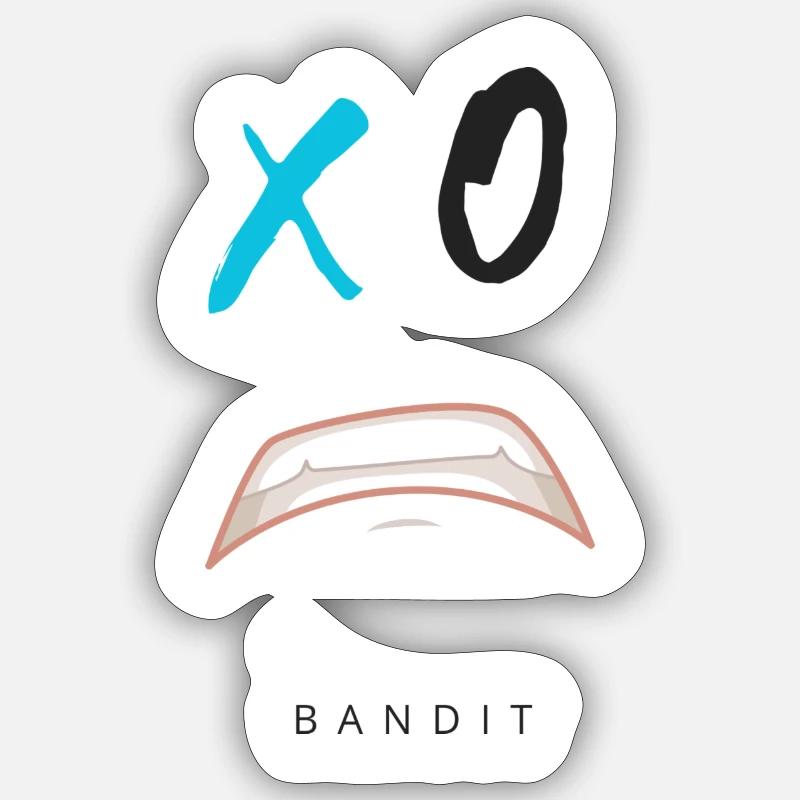 XO Turquoise Bandit - Sticker taille S (10 x 10 cm) - blanc mat