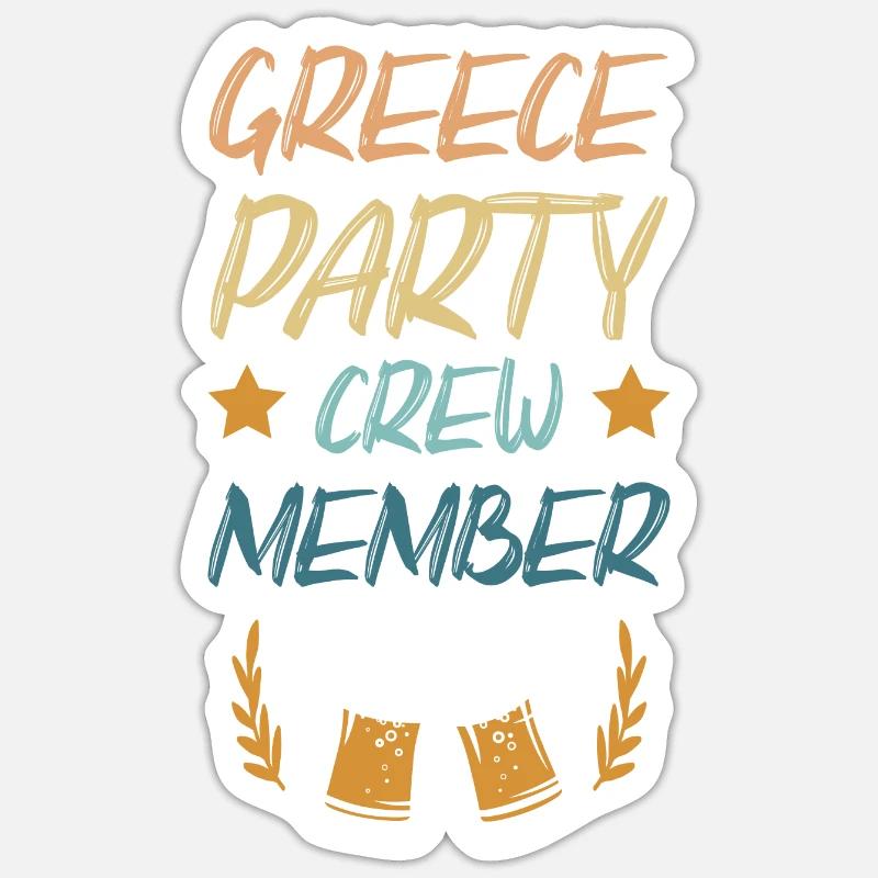 Grèce Party Crew - Sticker taille S (10 x 10 cm) - blanc mat
