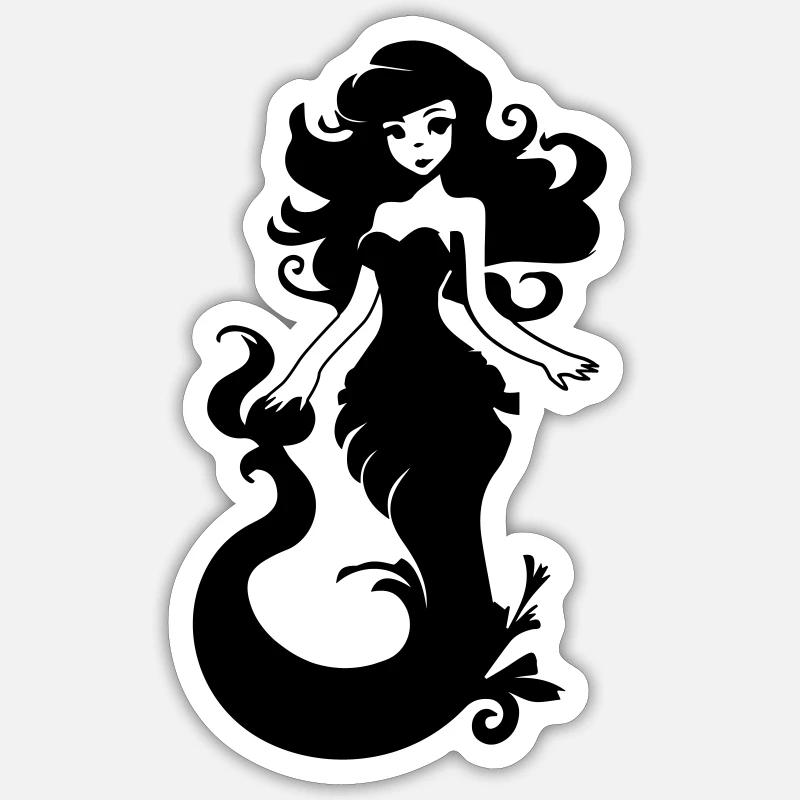 mermaid - Sticker size S (10 x 10 cm) - white matte