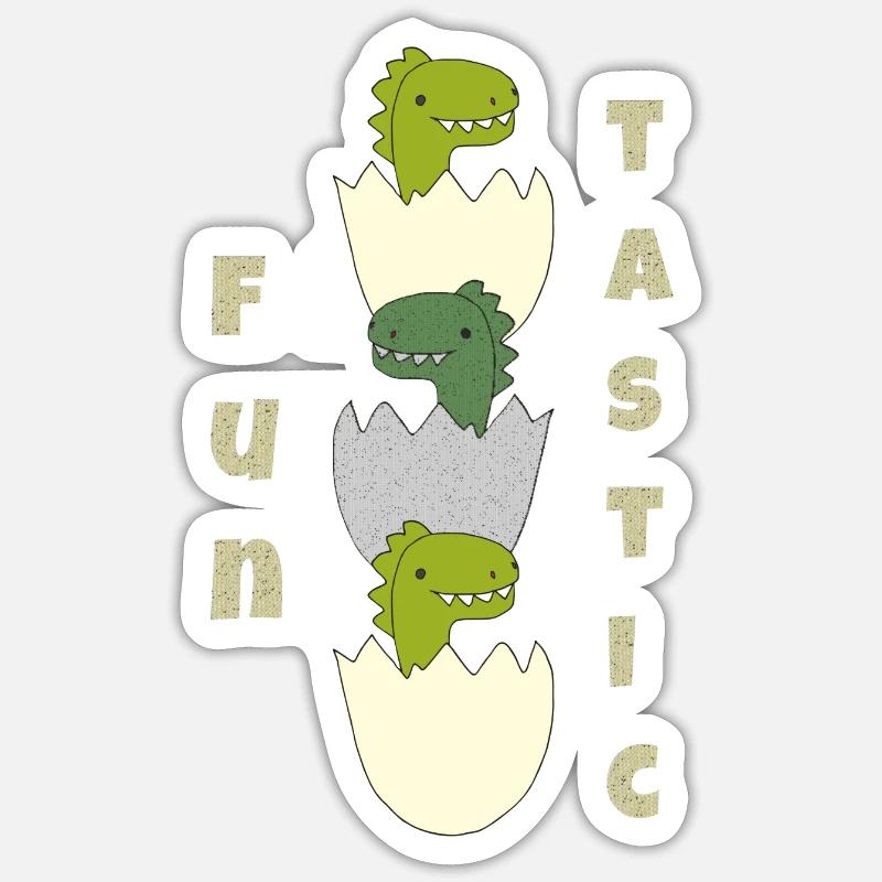 Dino Fun Tastic - Sticker size S (10 x 10 cm) - white matte