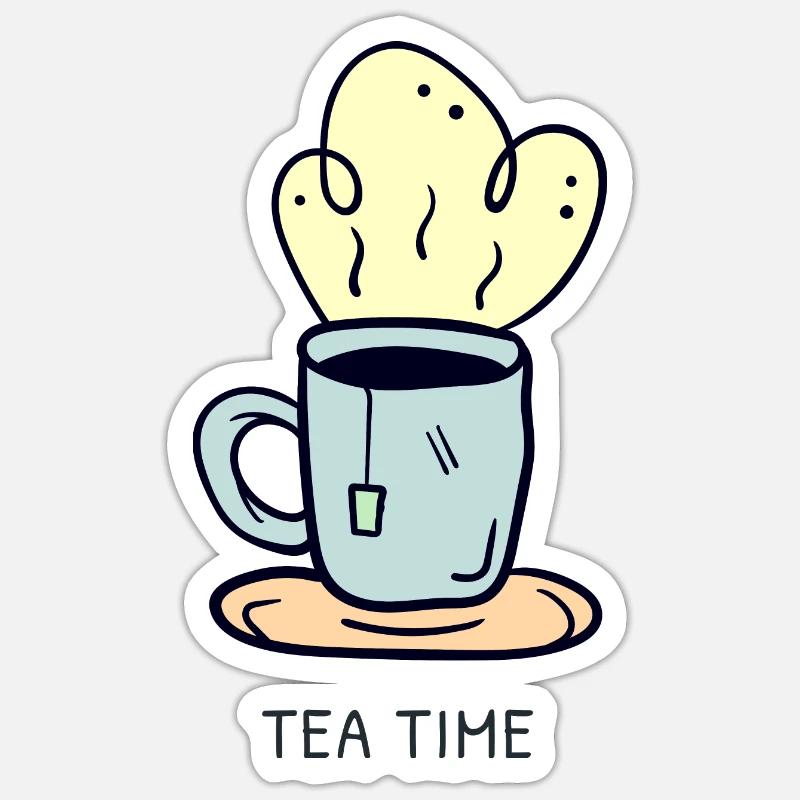 Tea time Teebeutel Sticker Größe S (10 x 10 cm)